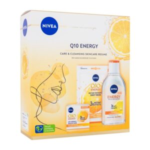 Nivea Q10 Energy  Daily Facial Cream Q10 Energy 50 ml + Micellar Water Q10 Energy 400 ml + Facial Textile Mask Q10 Energy  Gift Set 50 ml