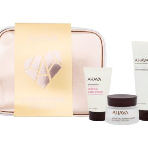 AHAVA Everyday Mineral Essentials  Daily Facial Cream Time To Hydrate Essential Day Moisturizer 50 ml + Facial Mask Time To Clear Purifying Mud Mask 100 ml + Deadsea Water Mineral Hand Cream 40 ml + Cosmetic Bag   50 ml