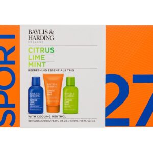 Baylis & Harding Citrus Lime & Mint Refreshing Essentials Trio Hair&Body dušigeel Citrus Lime & Mint 100 ml + näoseep Citrus Lime & Mint 100 ml + Aftershave palsam Citrus Lime & Mint 50 ml