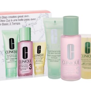 Clinique 3-Step Skin Care 3  50ml Liquid Facial Soap Oily Skin + 100ml Clarifying Lotion 3 + 30ml DDMGel   100 ml